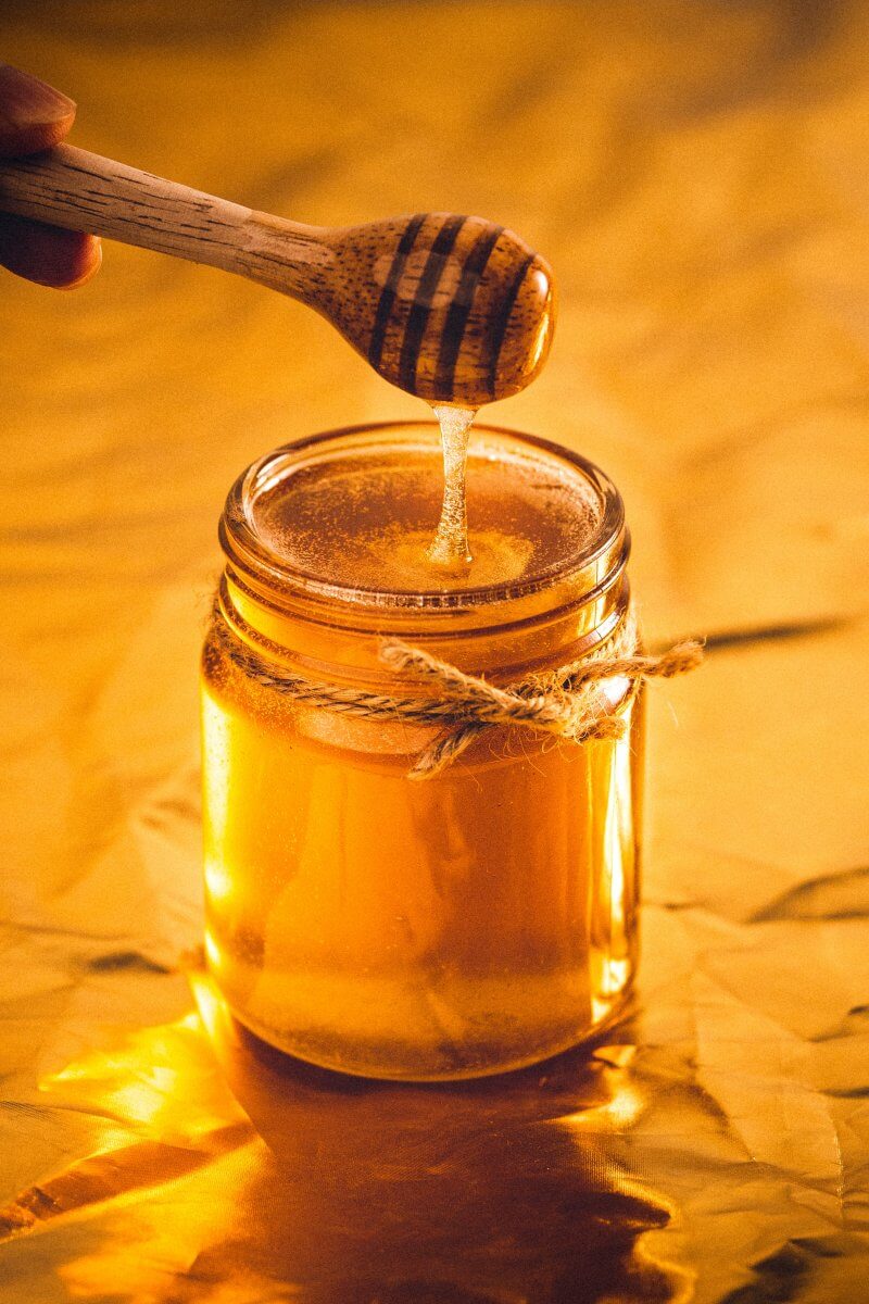 Jar of honey as a substitute for agave syrup.