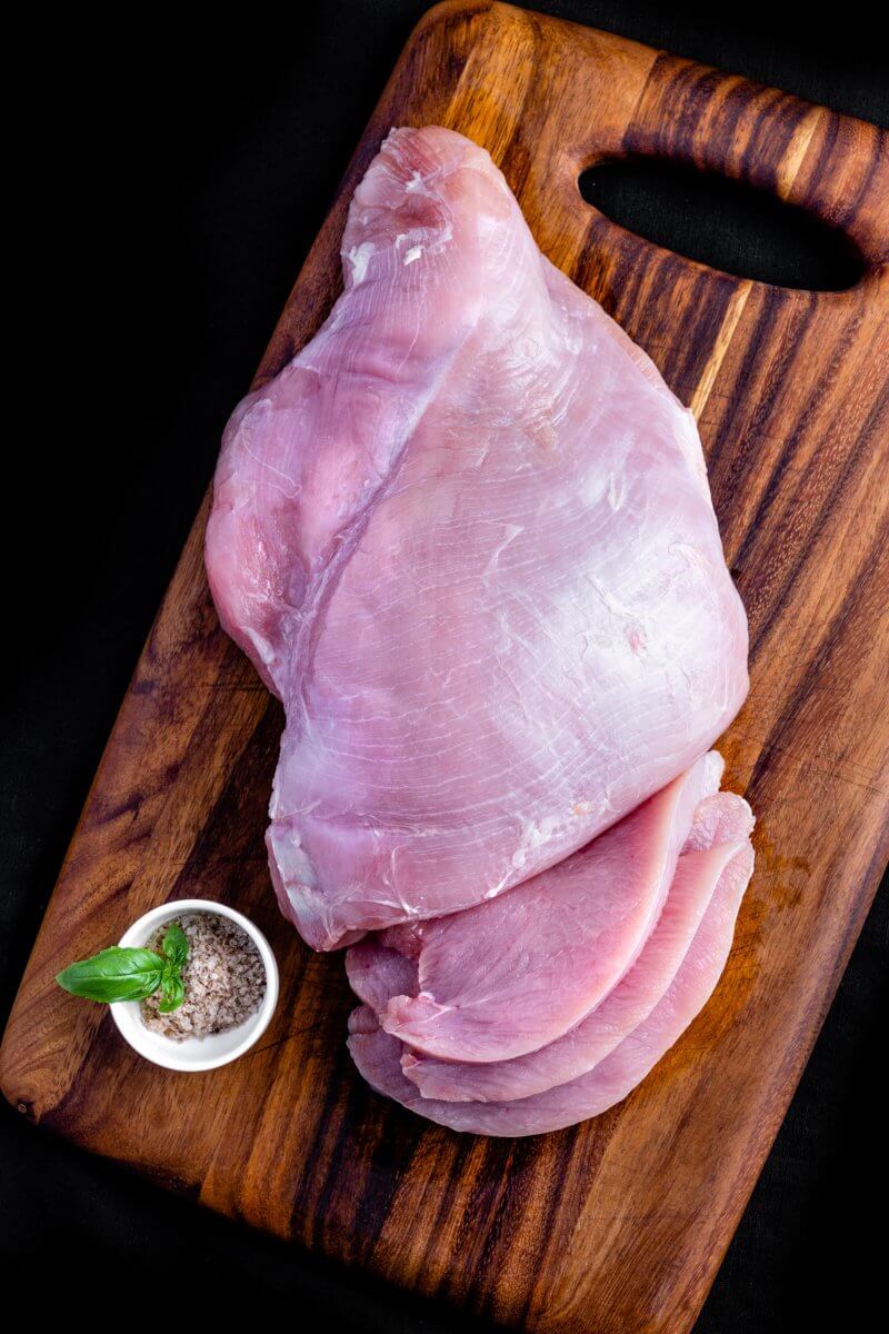 Chicken or turkey as a substitute for ham.