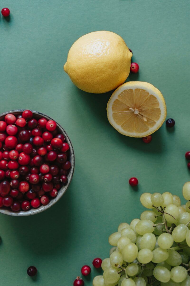 Cranberry as a substitute for pomegranate seeds.
