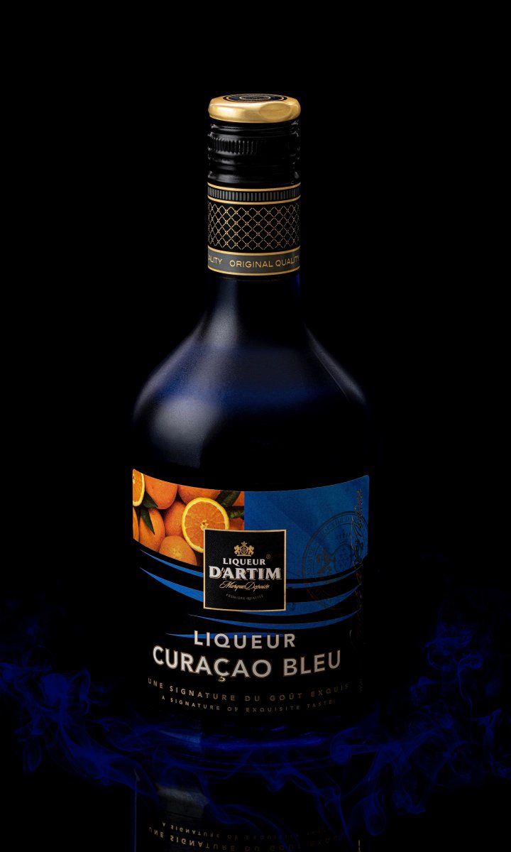 Orange curacao liqueur blue as a substitute for Benedictine liqueur. 