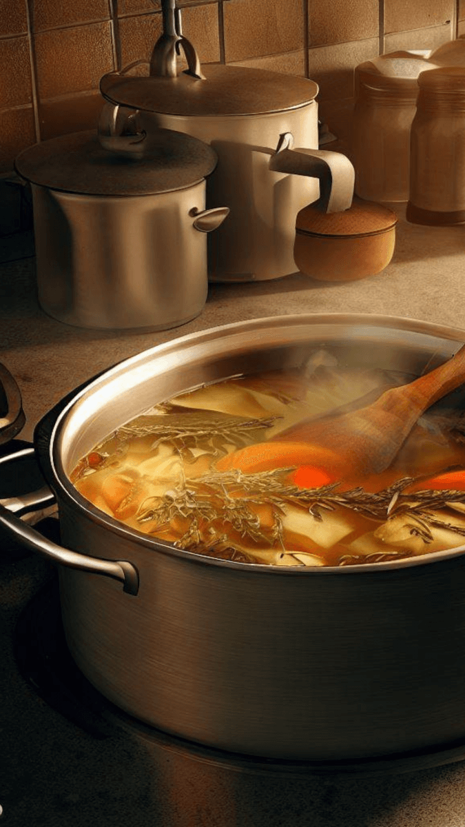 Soup as a substitute for chicken stock concentrate.