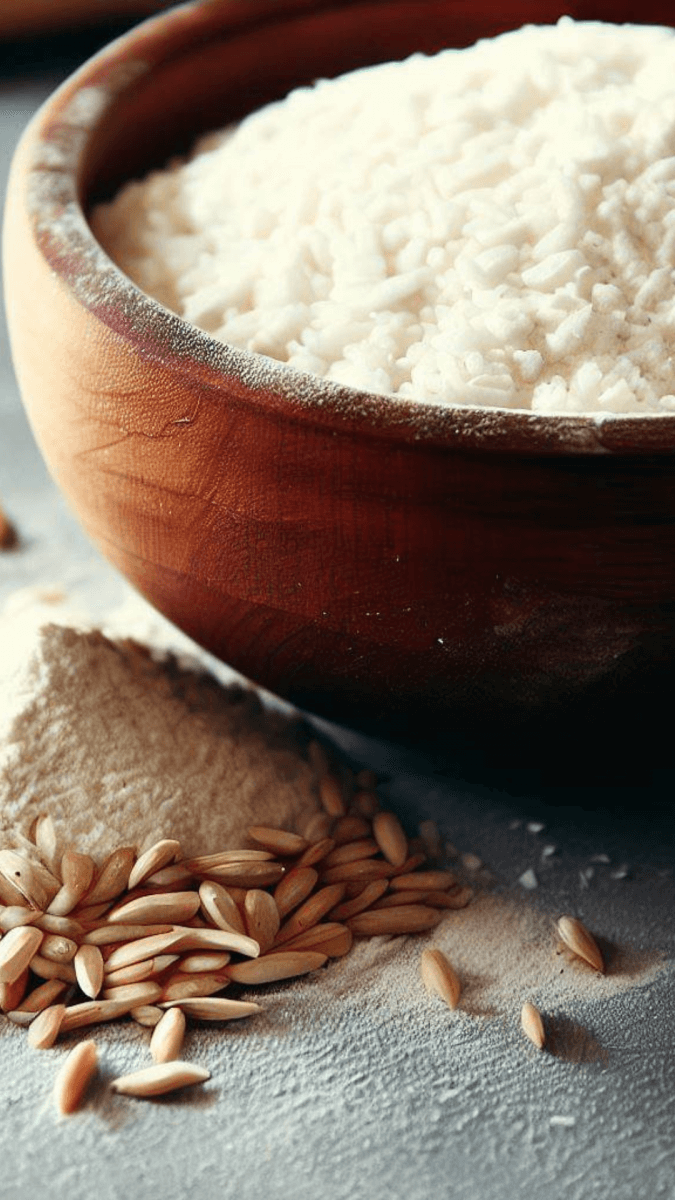 Rice flour as a substitute for semolina flour.