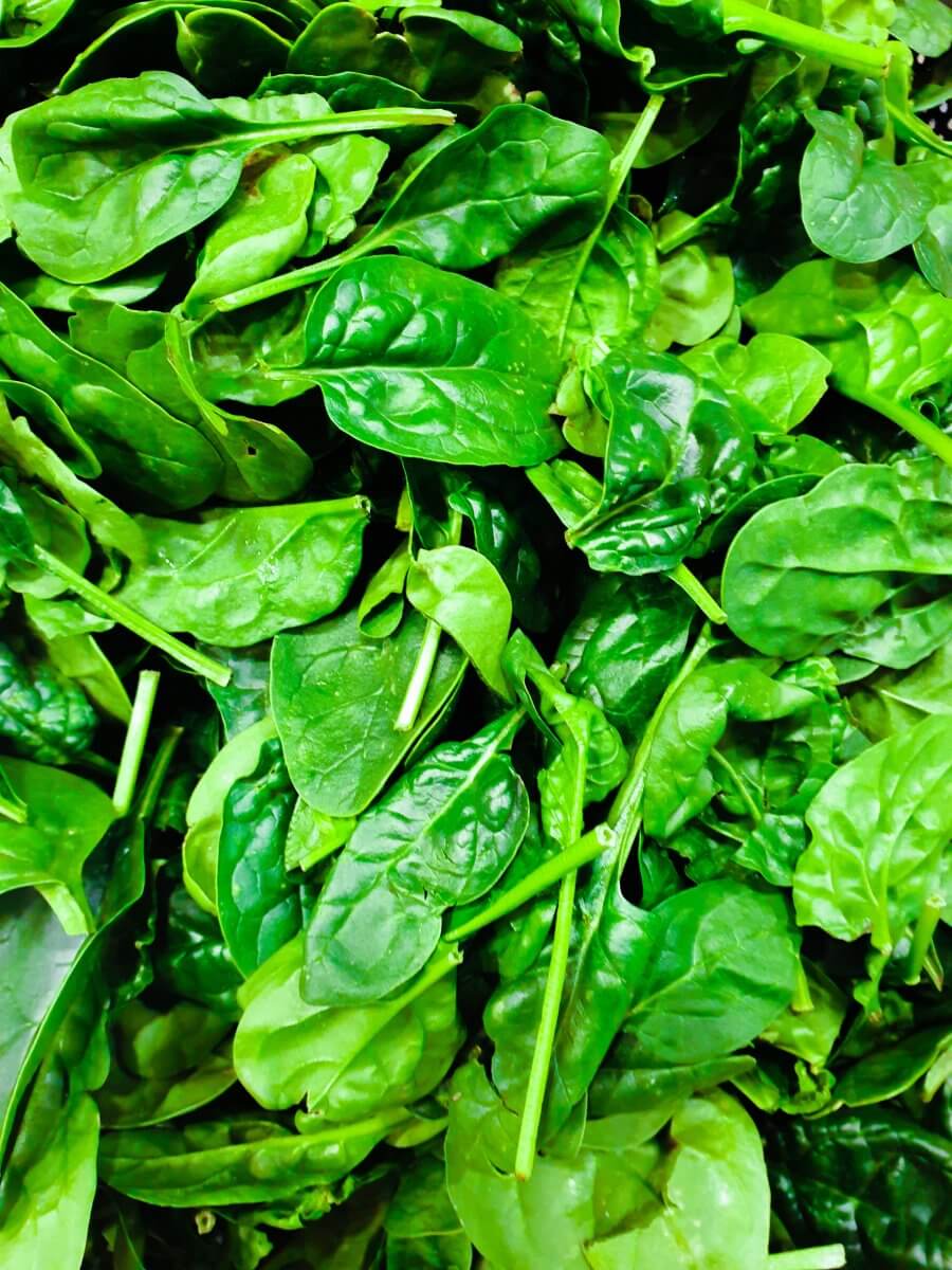 Spinach as a substitute for kasoori methi.