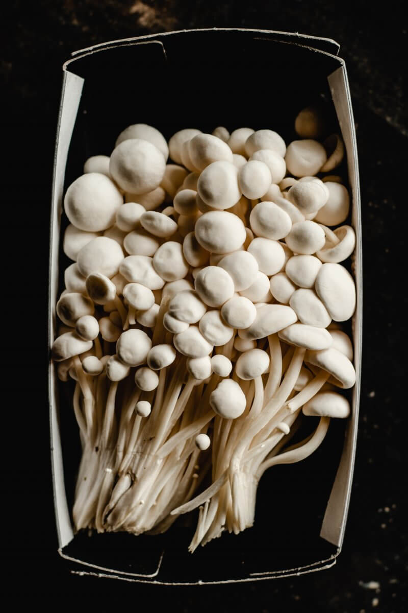 Enoki mushrooms as a substitute for shiitake mushrooms.