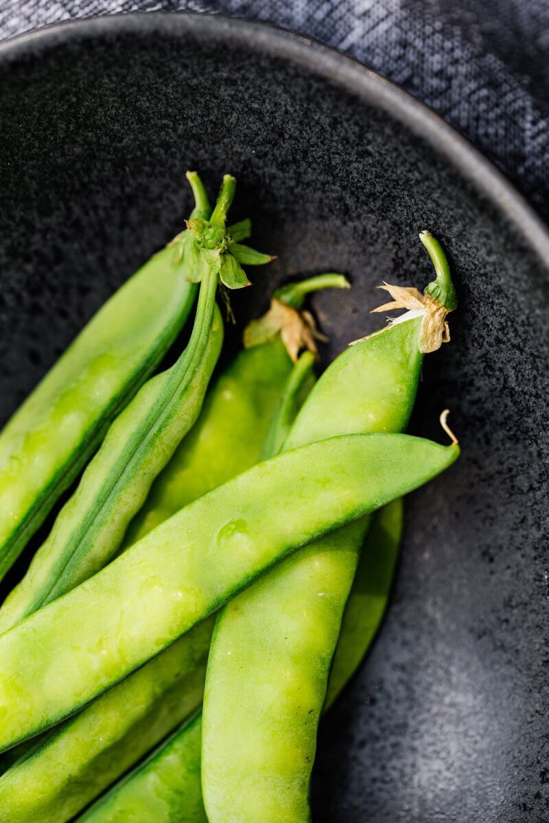Snow peas as a substitute for green beans.