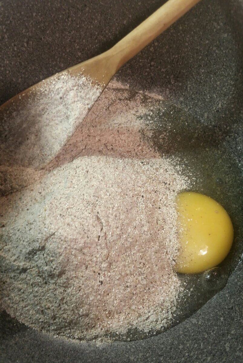 Gluten-free Flour and egg as a substitute for vital wheat gluten.