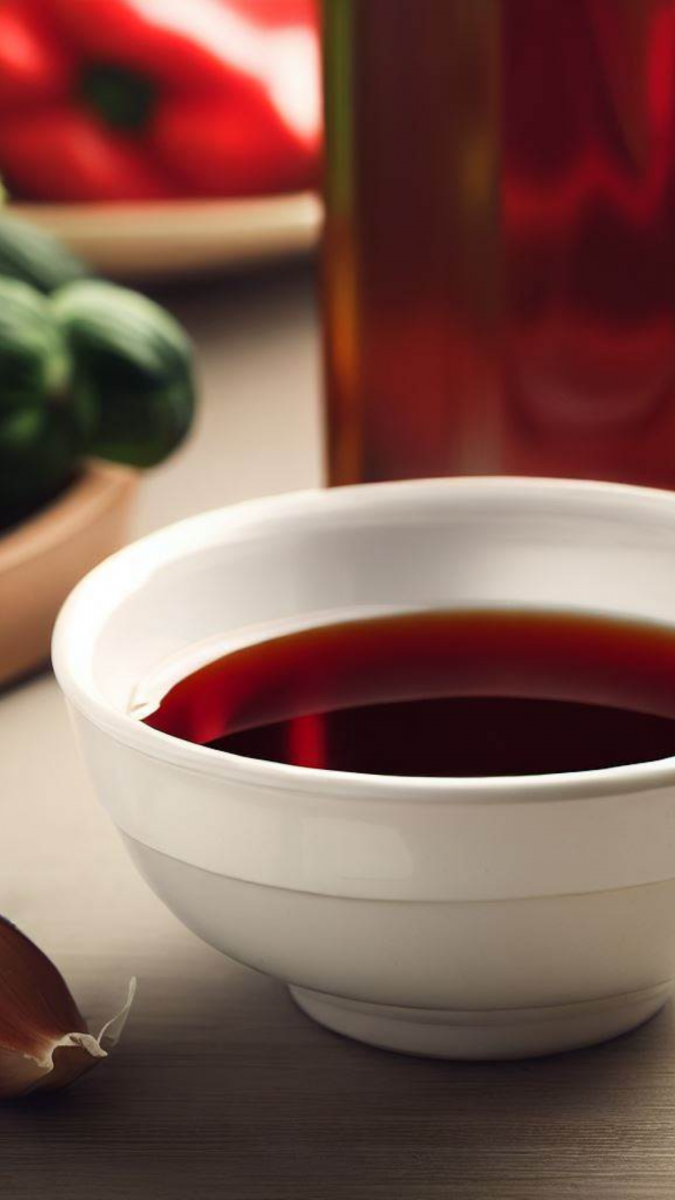 Red wine vinegar as a substitute for black vinegar.