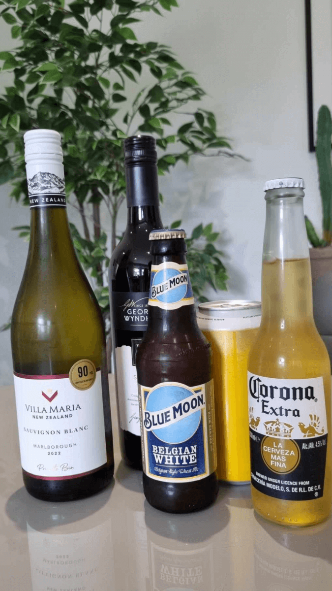 Beer and wine as a substitute for chicken stock concentrate.