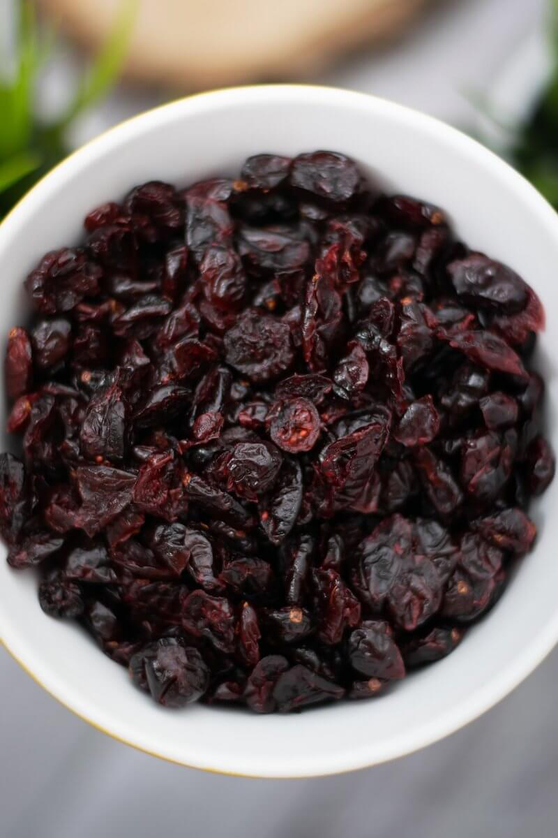 Dried cranberries as a substitute for dates.