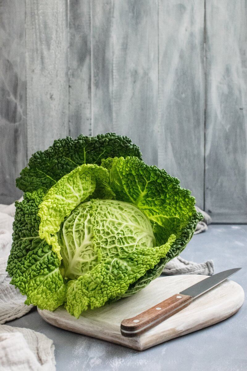 Green cabbage as a kale substitute.