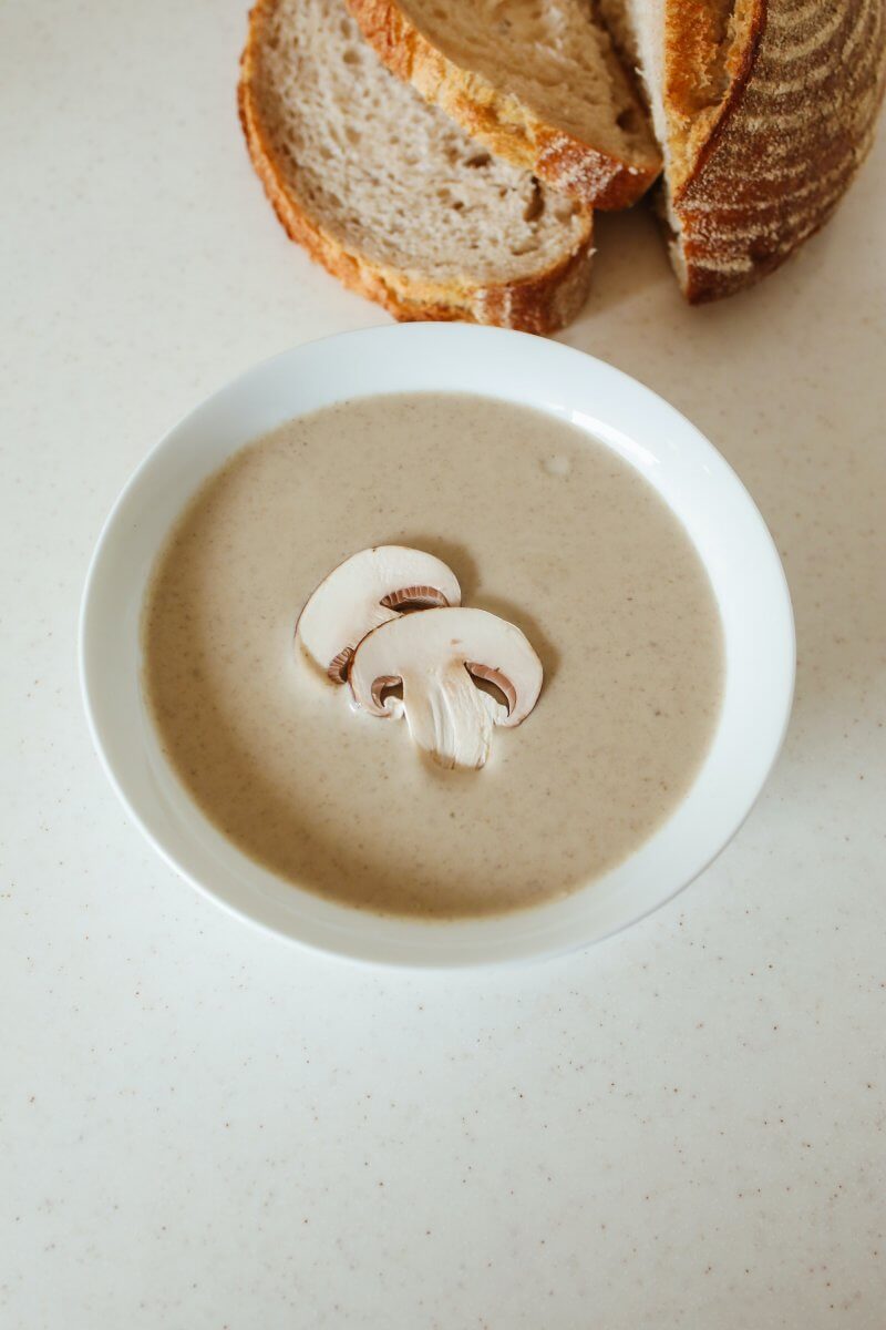 Mushroom soup as a substitute for chicken stock concentrate.