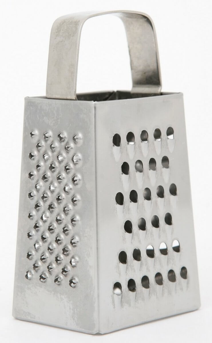 Box grater as a substitute for a potato ricer. 