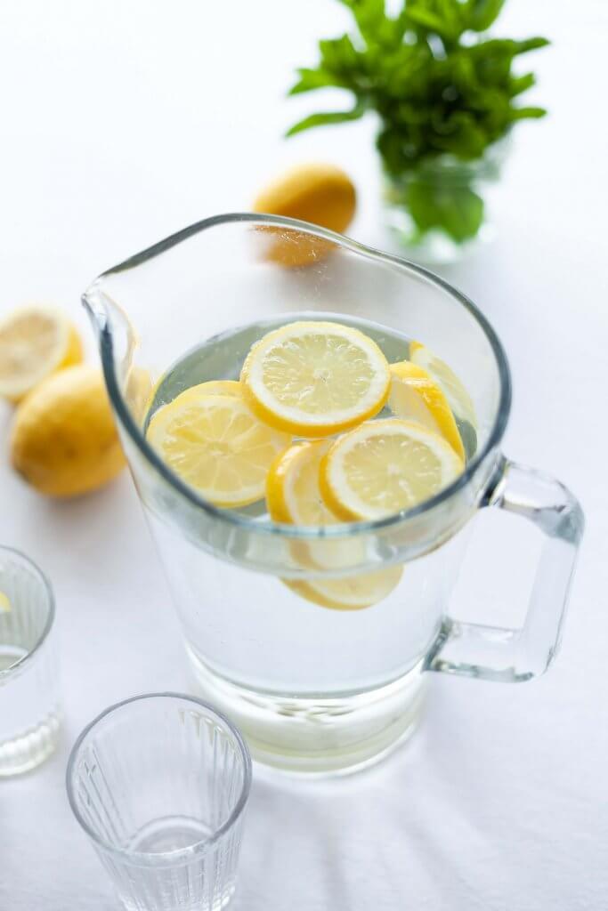 Lemon water as a coconut water substitute.