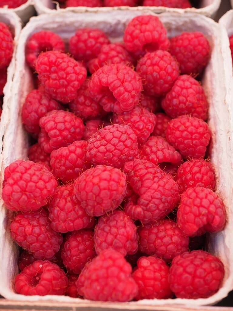 Raspberries as a substitute for pomegranate seeds.