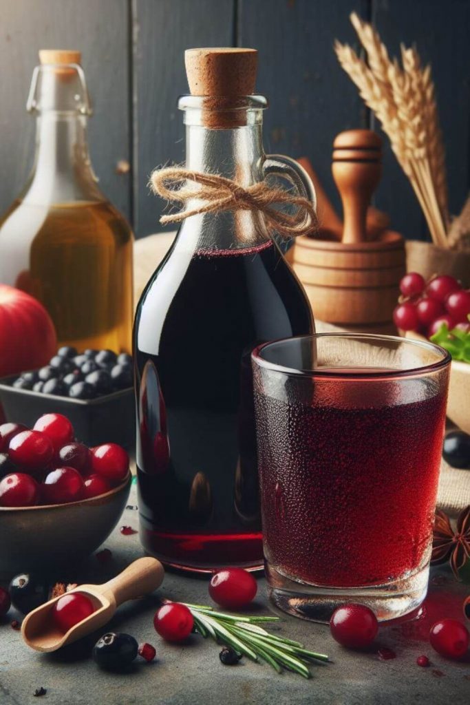 Red wine vinegar and cranberry juice 