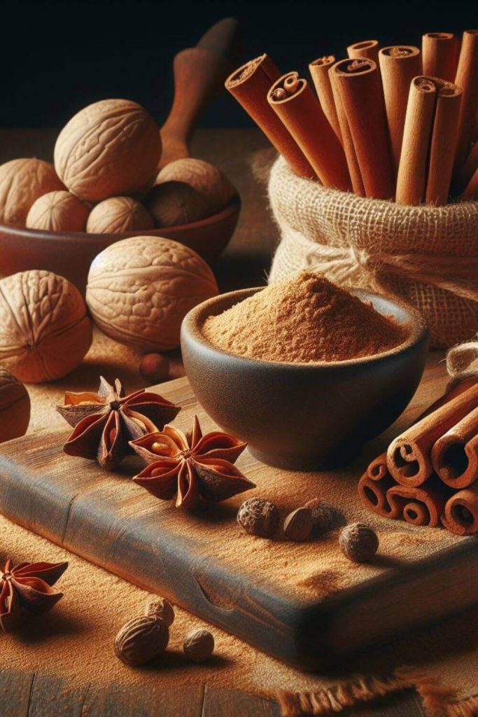 Cinnamon & Nutmeg as a substitute for cocoa powder.