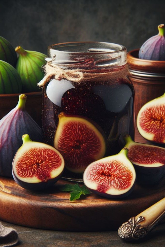 Fig jam as a substitute for fig preserves.
