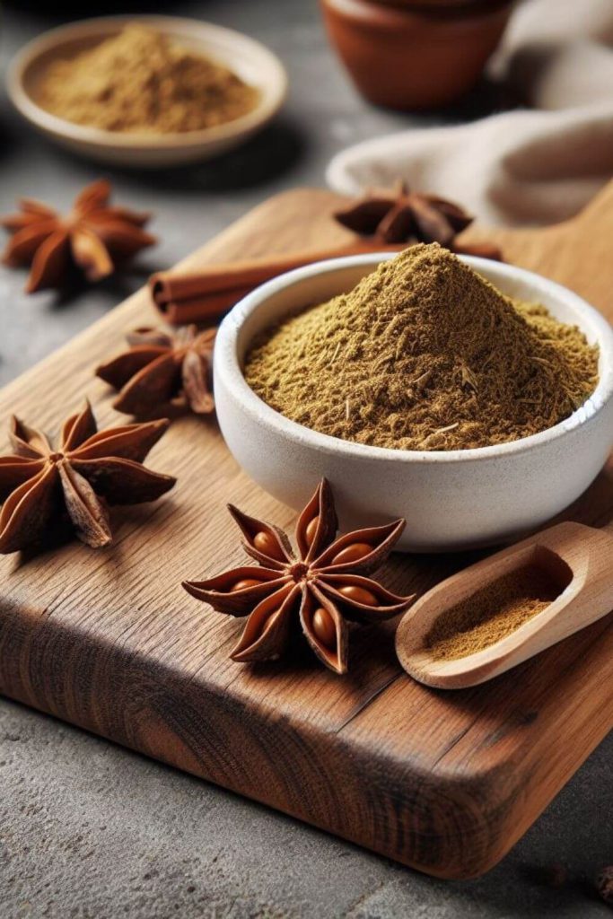 Garam Maslaa and Star Anise as a Chinese five spice substitute.