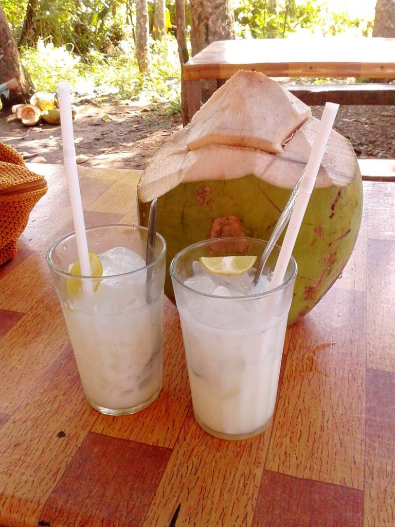 Coconut water as a substitute for pineapple juice.