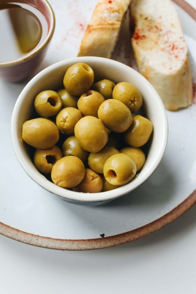 Green olives as a relish substitute.