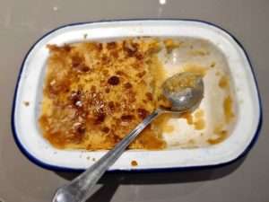 Apple crumble cooked